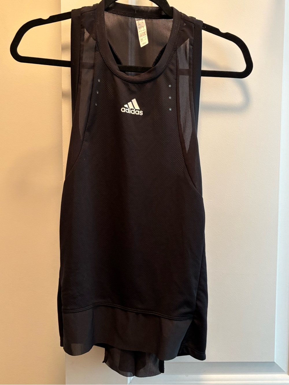 adidas Black Performance Mesh tank top and pants set